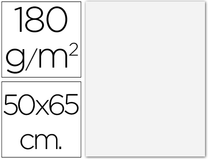 Cartulina Guarro 50x65cm. 180g/m² extra blanca